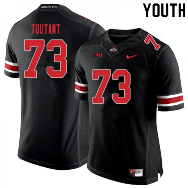 Ohio State Buckeyes #73 Grant Toutant Youth Player Jersey Blackout